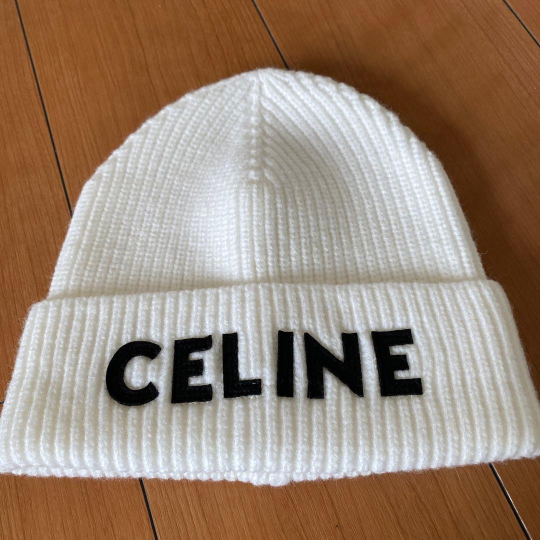 CELINE ホワイト ビーニー