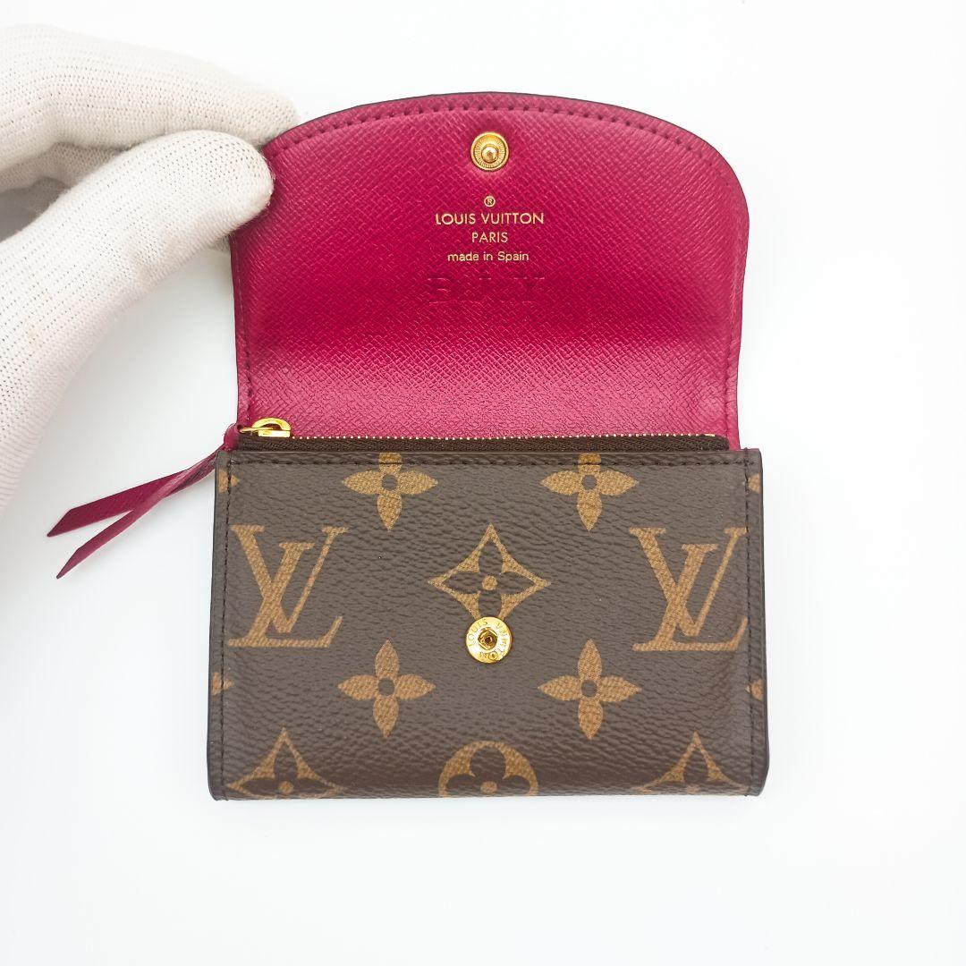 【美品S】ルイヴィトン　ポルトモネロザリ　モノグラム　フューシャ　ケース