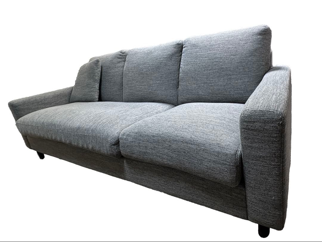 【べべ】引っ越しのため処分　ニトリ　3人掛け　ファブリックソファ　グレー