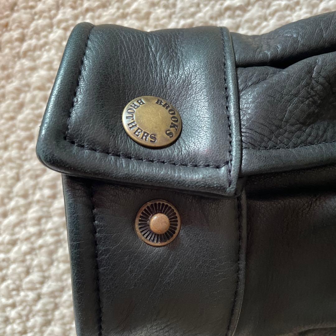 Brooks Brothers ブラック レザー ジャケット L