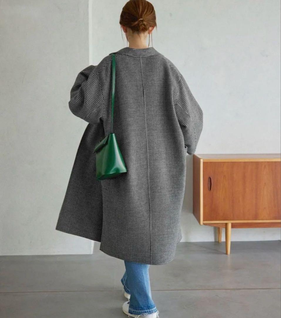 SLOBE IENA HAMILTONダブルフェイスウールロングコート　チェック