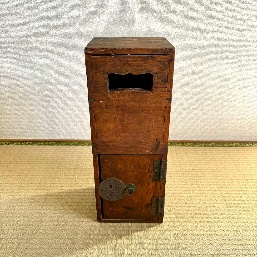 古い　葉書入れ　郵便入　小物入れ　小引き出し　明治　戦前　古民芸　古民具　古家具