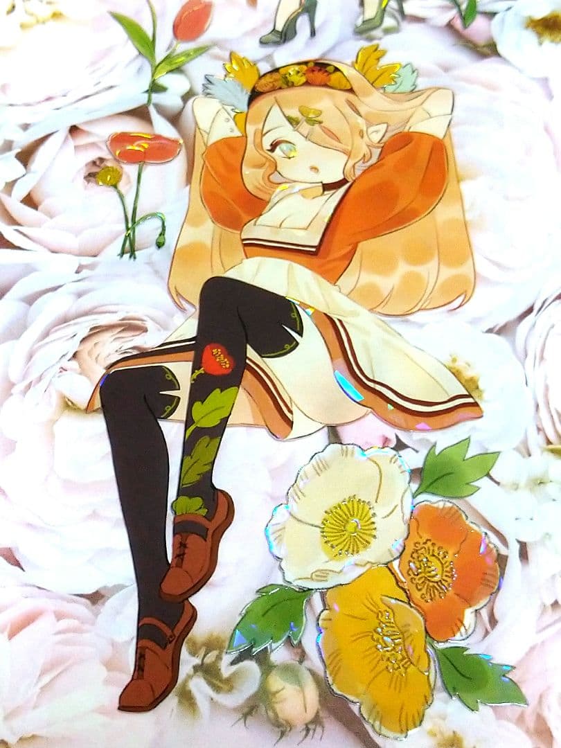 J457＃花团酥酥(贝壳光)CelloM厘米切り売り海外人物マステ女の子