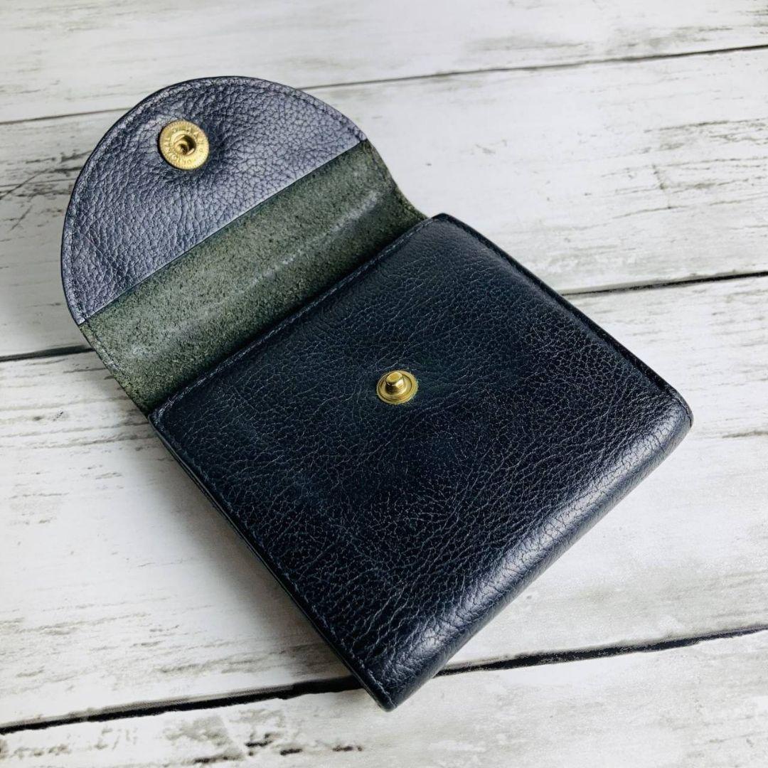 パンガシウスさま専用【高級感漂う黒の本革】二つ折り財布　バイソン刻印　ミニマル