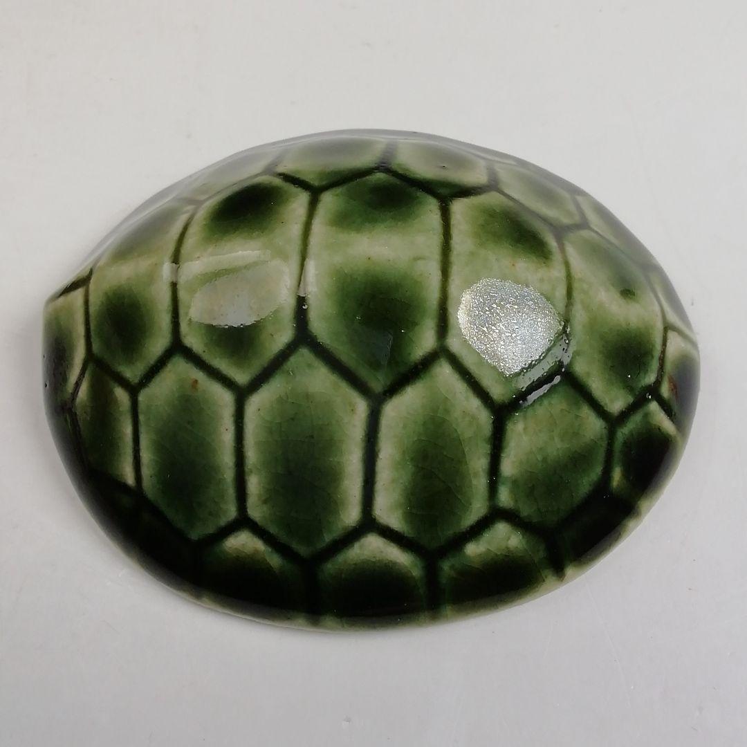 Ｔ８９９　香合　『織部　亀』『松本鉄山 作』　共箱　茶道具