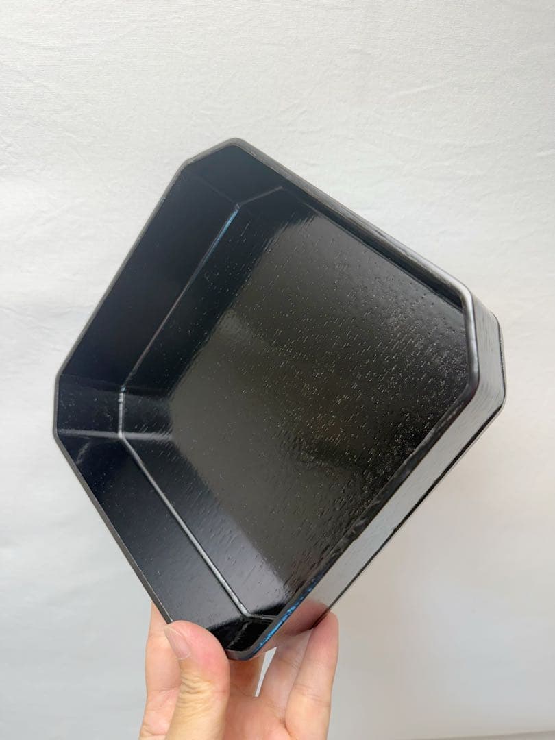 ほぼ未使用 茶道具 木製 柿合黒塗 5段縁高重 元箱