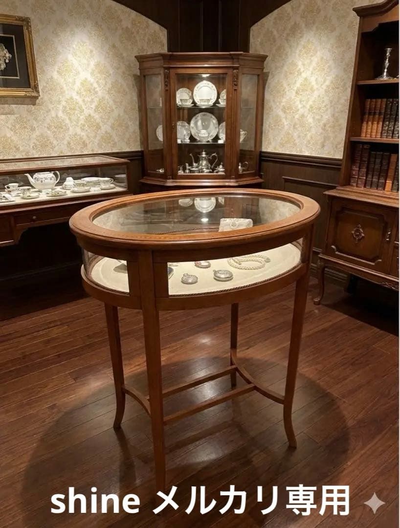 【イタリア製】ヨーロッパ購入品　アンティーク　コレクション　テーブル　オーバル