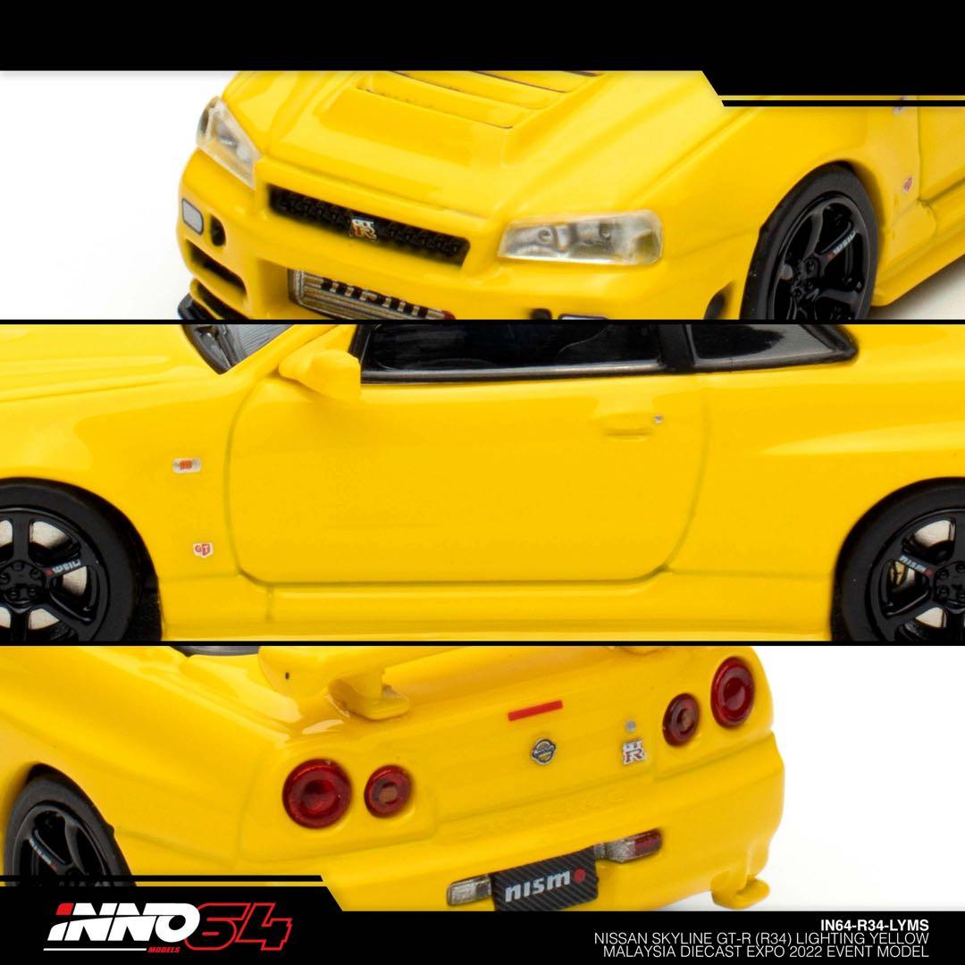 イノモデル 1/64 ニッサン 日産 GTR R34 マレーシア限定 黄色