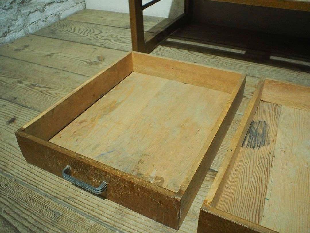 1281 ヴィンテージ　レトロな文机　ローテーブル　展示台　古家具　古道具　抽斗