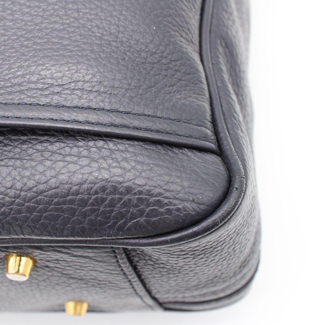 【美品】CIMABUE ビジネスバッグ ブリーフケース レザー 2WAY 紺色