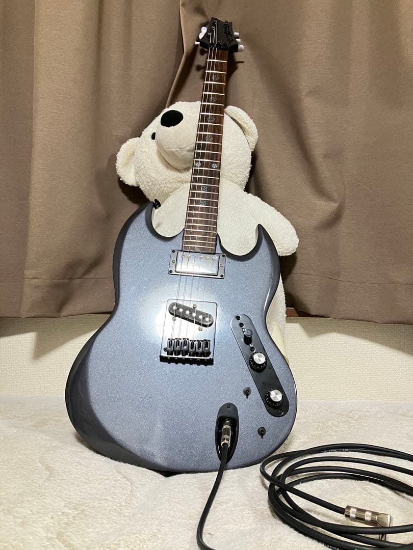 SGスタイル エレキギター メタリックグレー　ジャンク