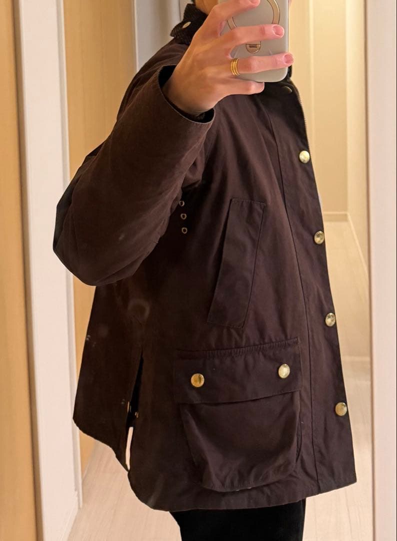 Barbour ブラウンジャケット コーデュロイ襟　slビデイル34
