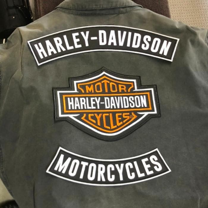 ハーレーワッペン 大きめ 3点セット ◆ 背中をカスタム ロゴパッチ CA101