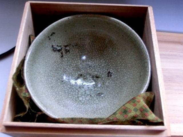 茶碗■李朝 古い氷結貫入紋茶碗 砂高台 お茶道具 古玩 唐物 時代物 骨董品■