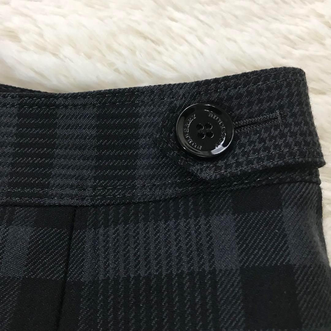 極美品 BURBERRY バーバリー チェック フレアスカート ひざ丈 シルク混