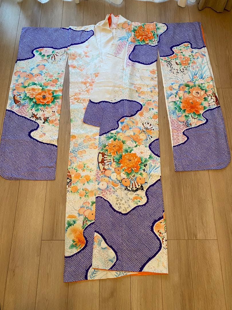 振袖2点セット　袋帯　振袖　着物　鹿子　牡丹　袴　卒業式　成人式