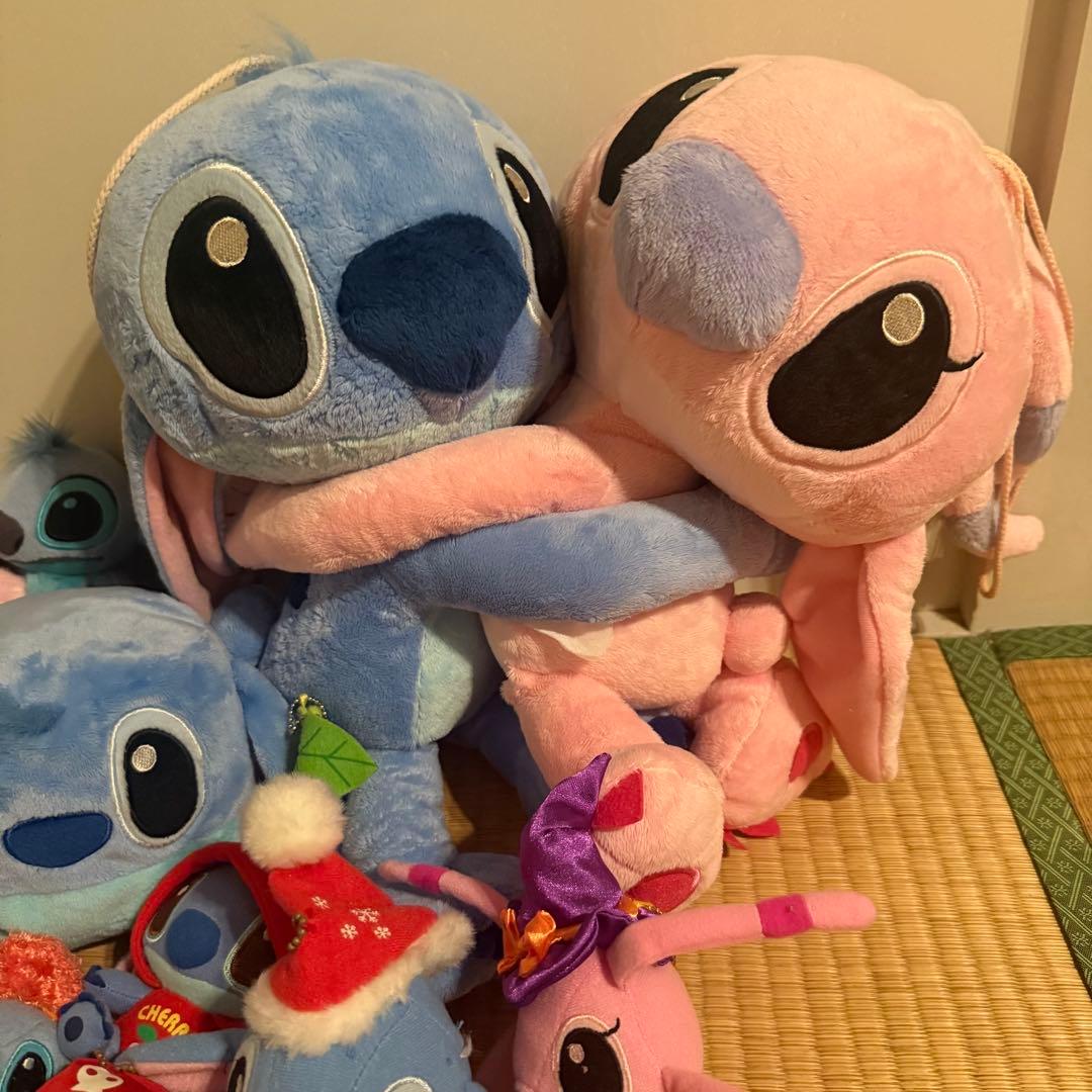 スティッチ エンジェル スクランプ ボールチェーンキーホルダー 平成レトロ