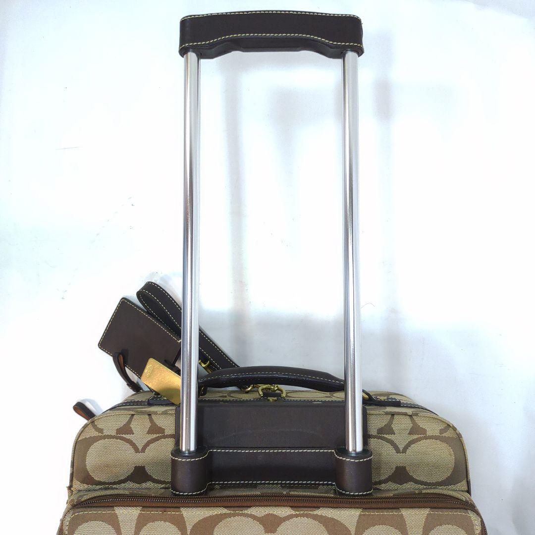 コーチ キャリーケース 旅行鞄 キャンバス×レザー シグネチャー