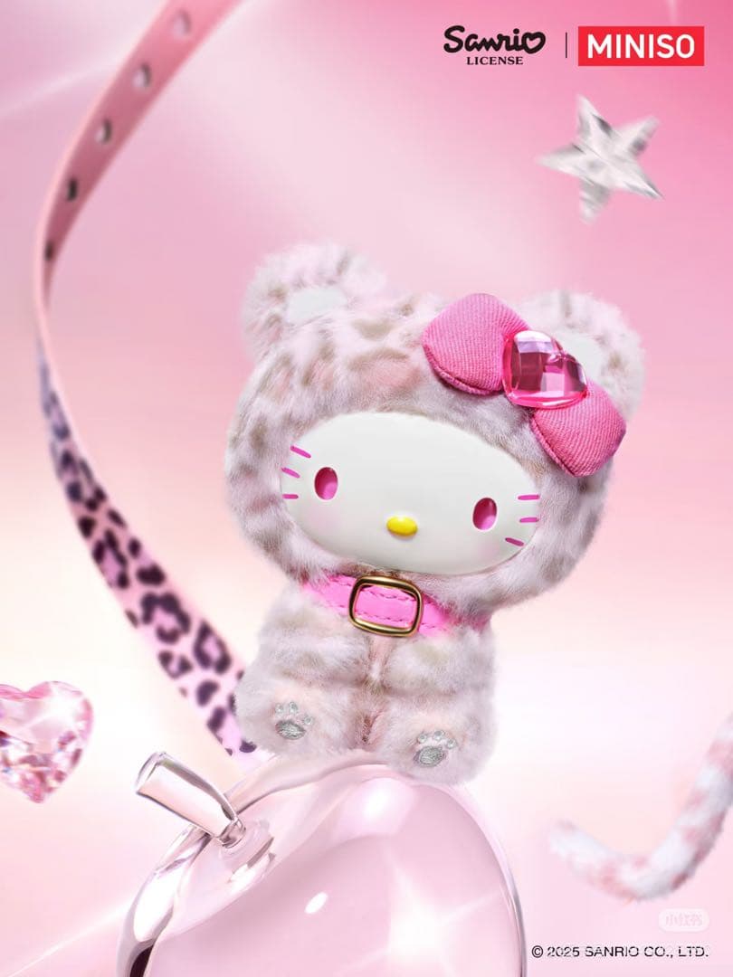 本日発送◎中国限定MINISOサンリオ ヒョウ柄マーブル柄ぬいぐるみキーホルダー