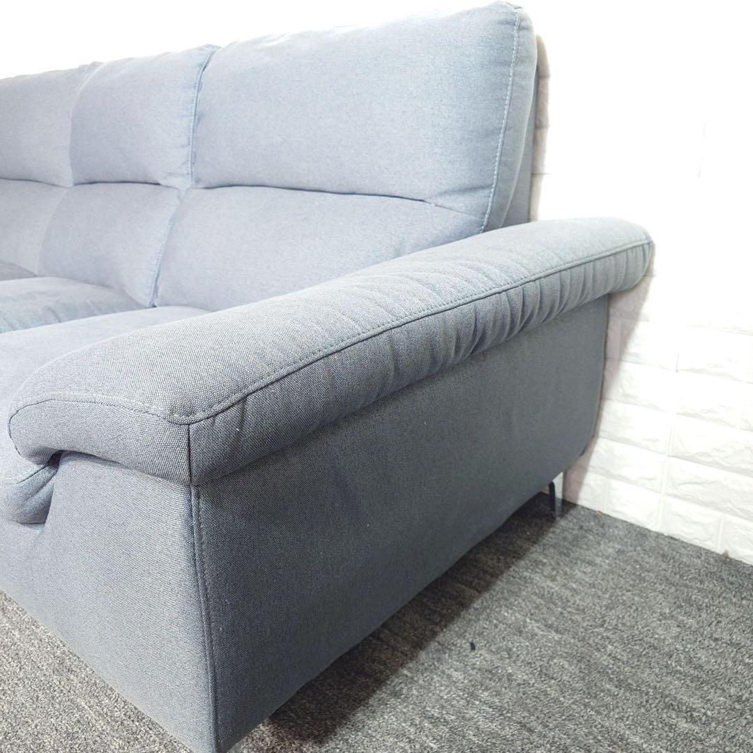 ニトリ 布張り カウチソファー 3人掛け ファブリックソファ F014