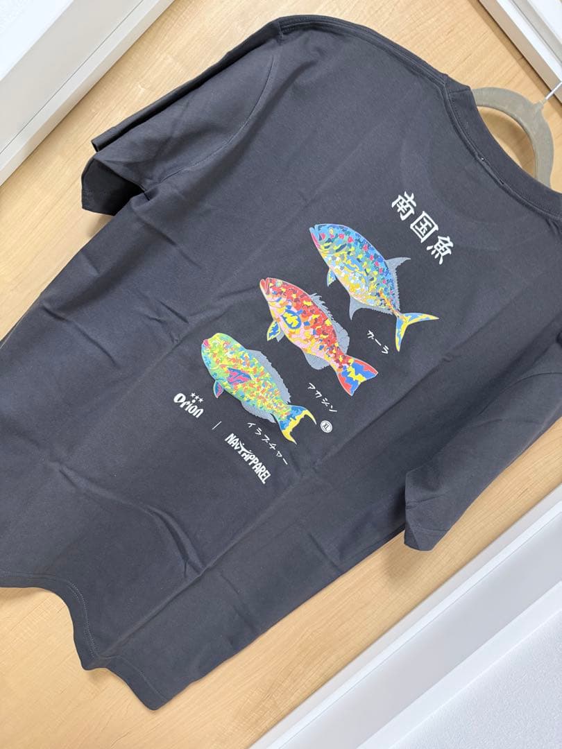 【ORION×NAVY APPAREL】南国魚Tシャツ（カラー：スミクロ）XL