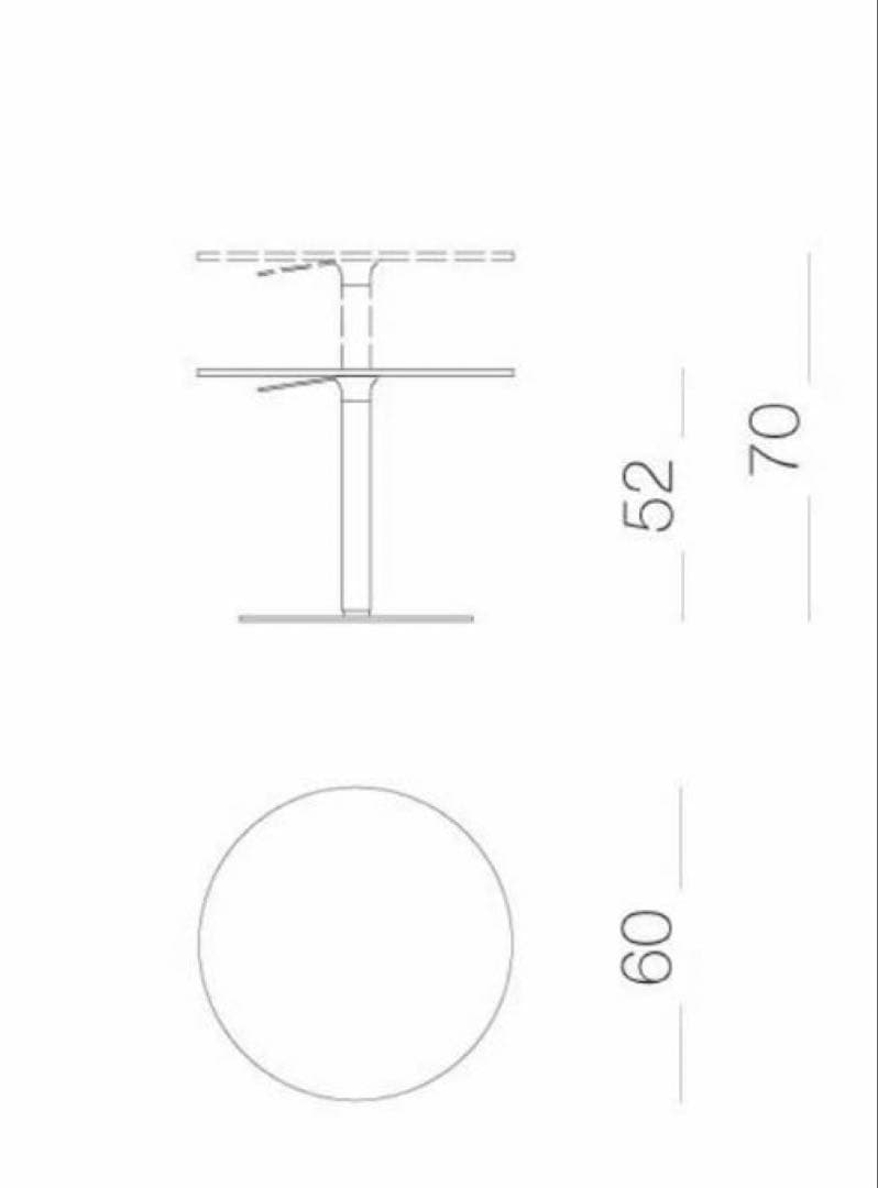 Lapalma BRIO ガス圧式昇降丸テーブル　ロータイプ