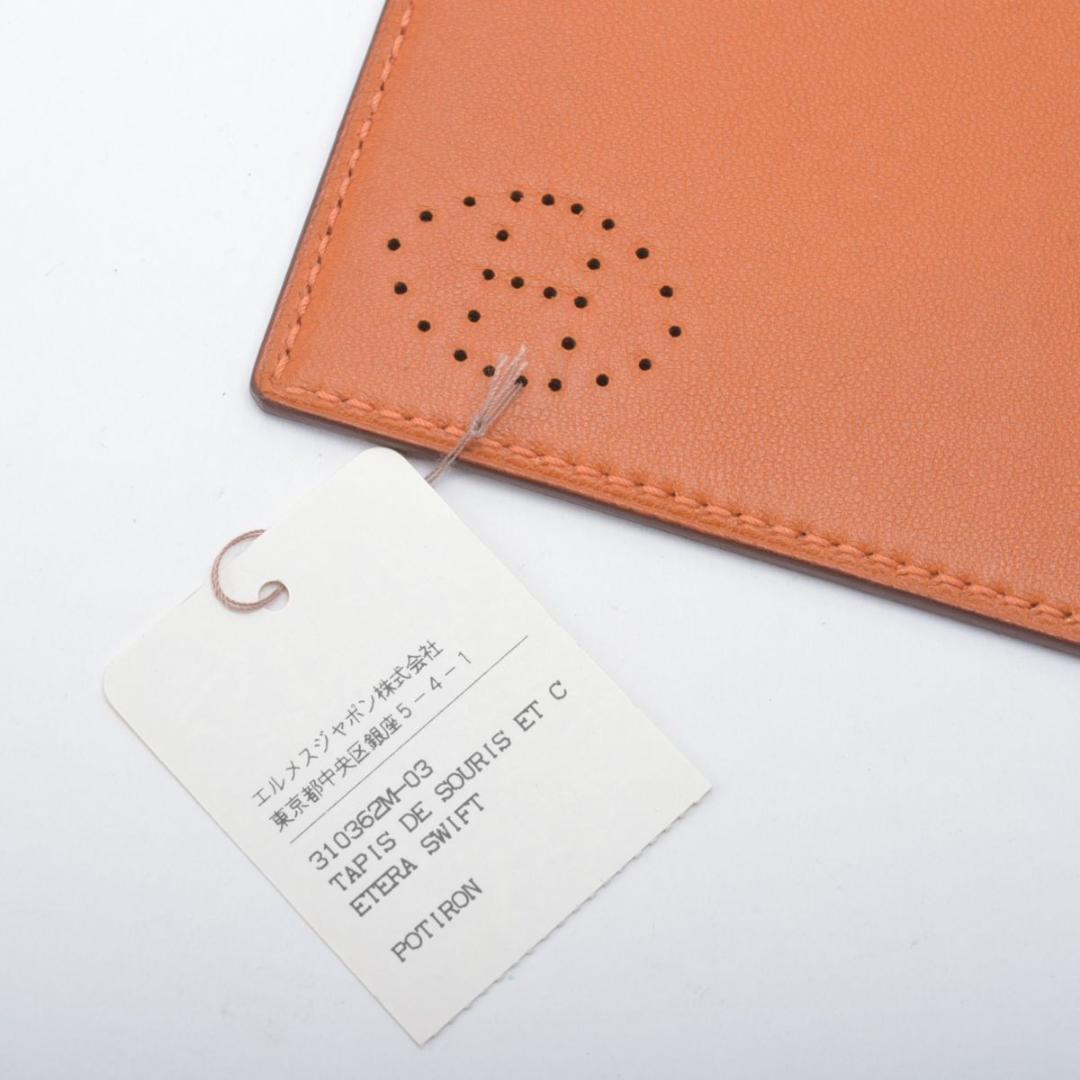 新品 HERMES エルメス レザー マウスパッド オレンジ ブラウン