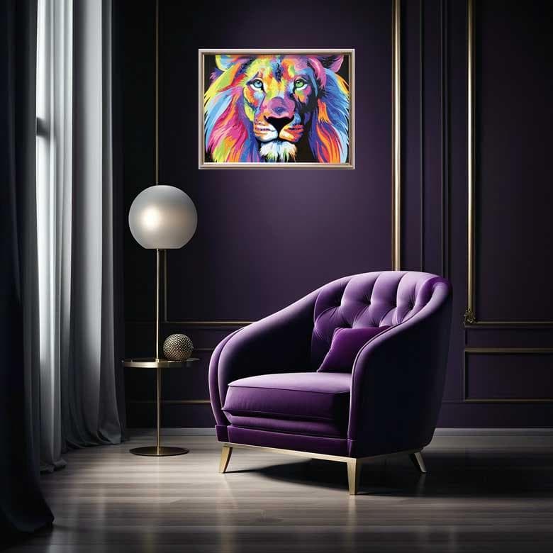 クリスタルアート ライオン ピクチャー アートフレーム POP