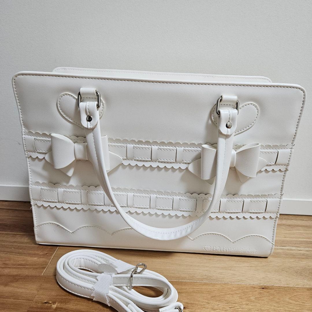 ★21日迄値下げ★BABY 2こリボンBag 白 クラシカルシリーズ