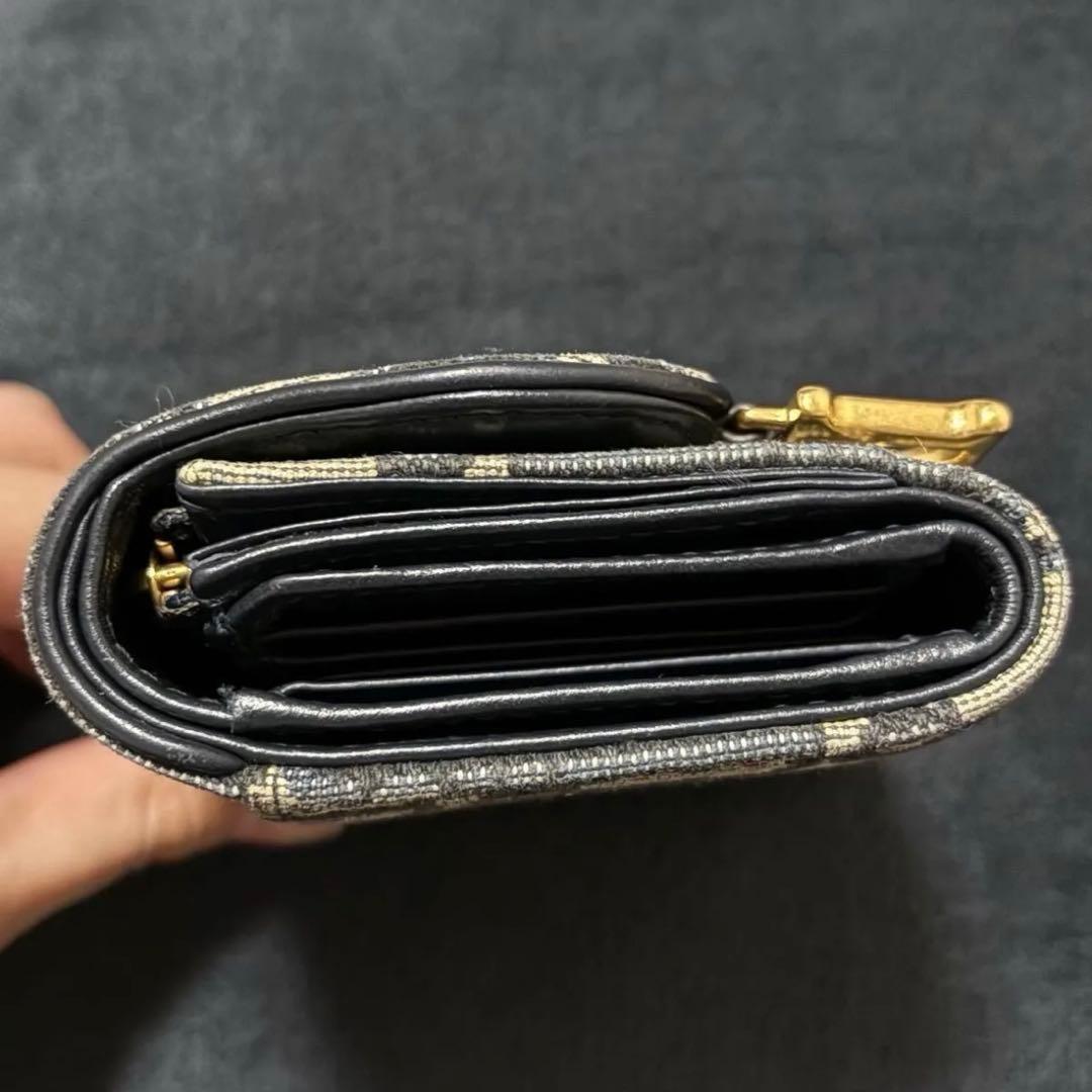 Dior サドル ウォレット ミニ財布 三つ折り ネイビー