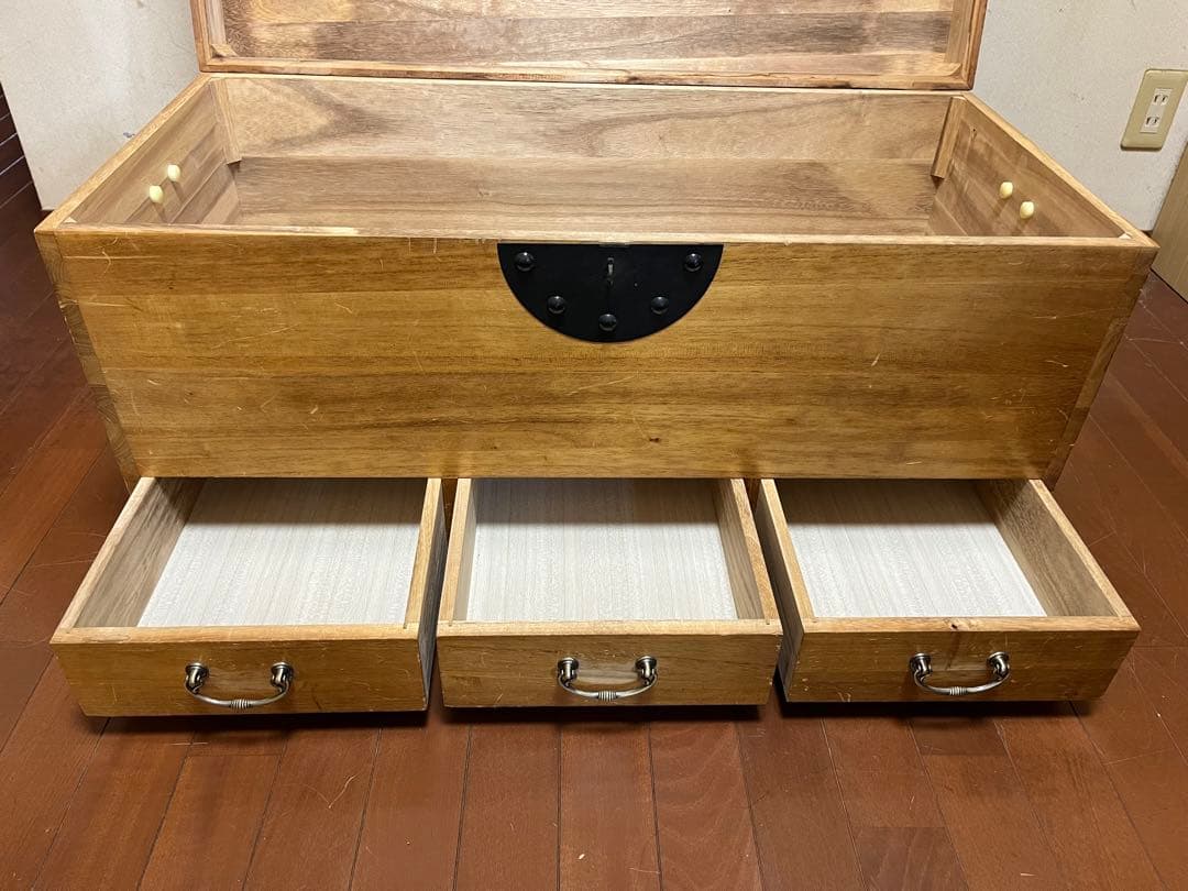 【ヴィンテージ】木製収納箱　ベンチ　長持