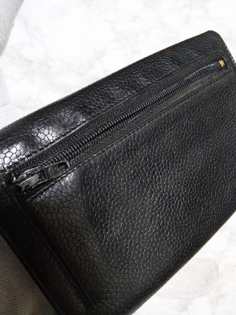 【綺麗】シャネル キャビア デカココマーク中財布