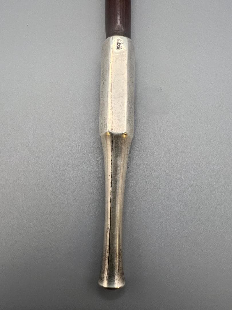 【海】純銀煙管　六角形　キセル　純刻印　銀細工　アンティーク　重量約34g