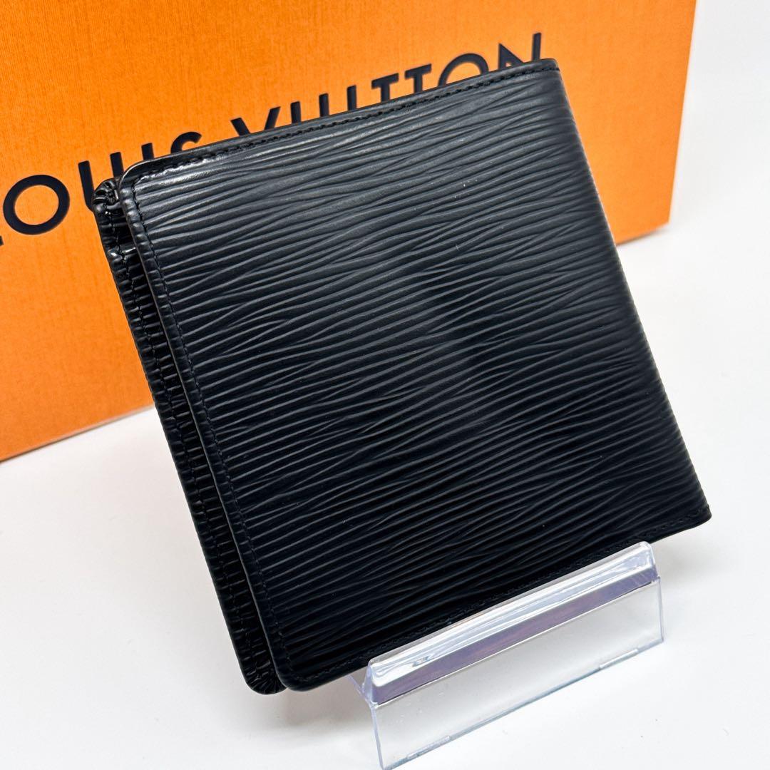 ルイヴィトン エピ マルコ 二つ折り財布 黒 財布 ブラック クレディモネ NM