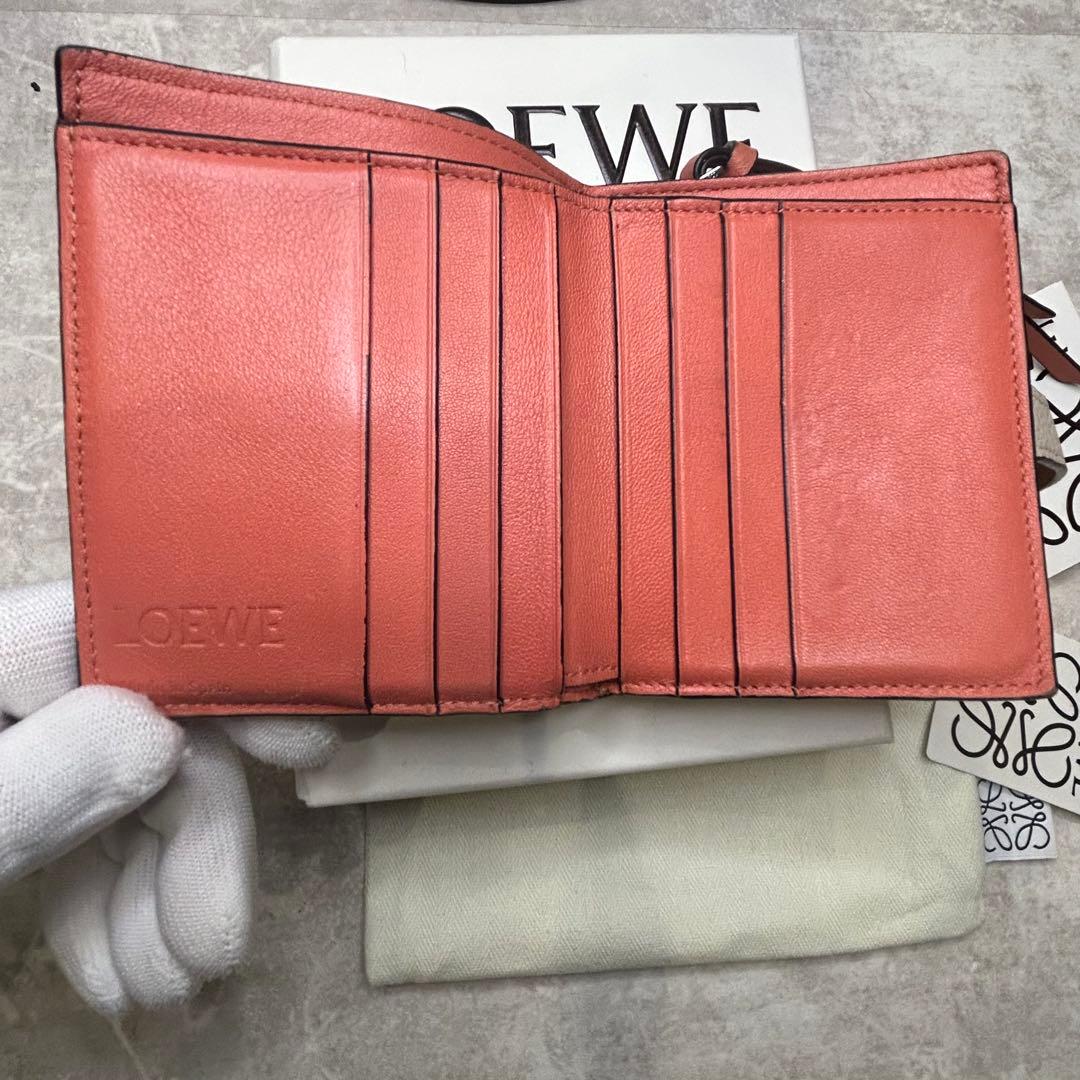 美品✨LOEWE アナグラム 二つ折り財布 ベージュ