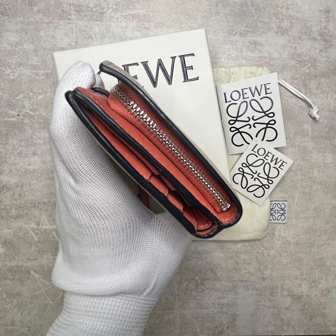 美品✨LOEWE アナグラム 二つ折り財布 ベージュ