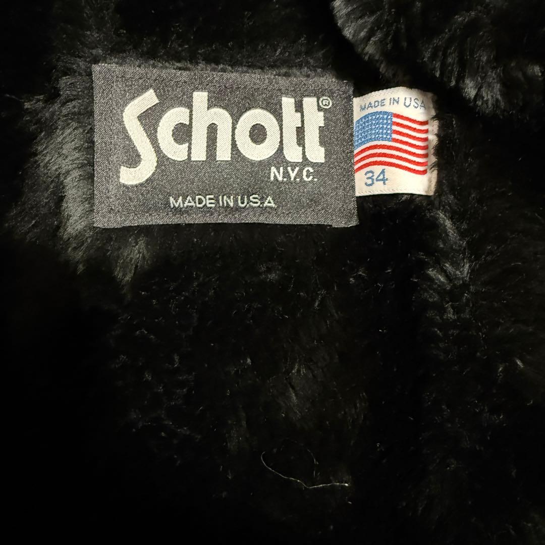 schott USA製　2way ファーインナー付き　レザージャケット　34