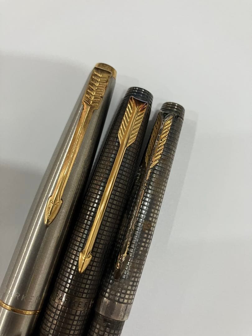 万年筆 PARKER 750 刻印 3本 まとめ レトロ シルバー パーカー