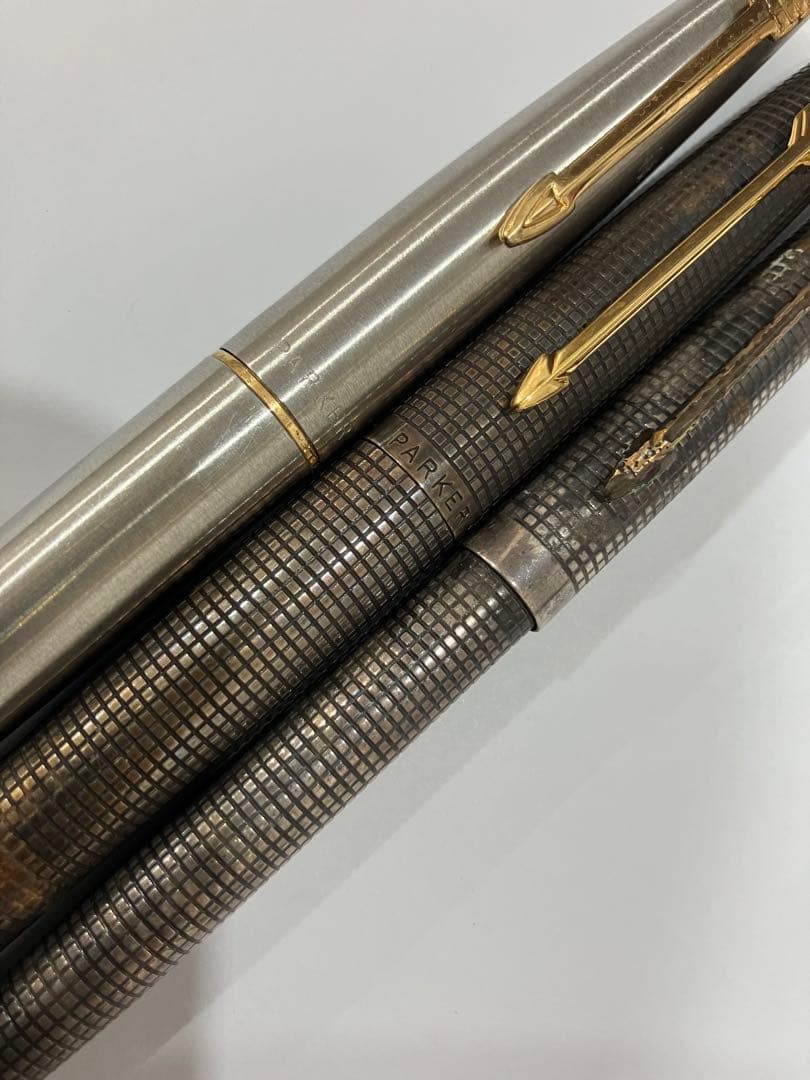 万年筆 PARKER 750 刻印 3本 まとめ レトロ シルバー パーカー