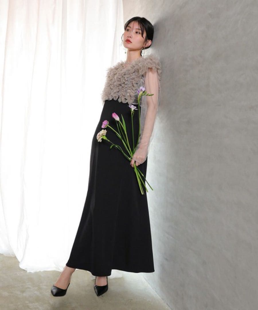 ＊美品＊チュール ボリューム フリル ベスト シアー トップス ワンピース