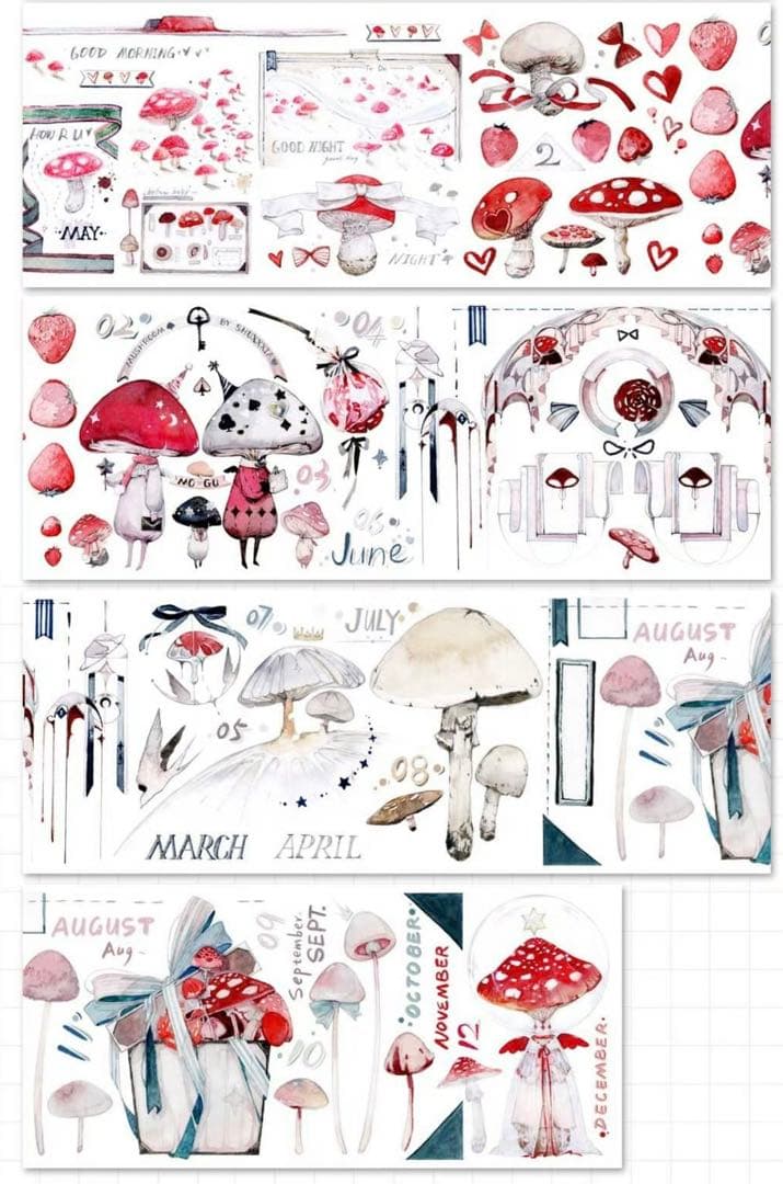 《絶版》海外　マスキングテープ　樹下下下 2点　（和紙）（47155）