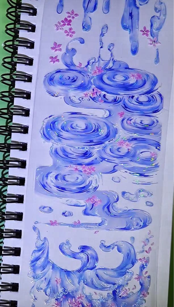 【9423】海外　3/5/巻　貝殻光マスキングテープ　水滴　一部半透明　装飾系