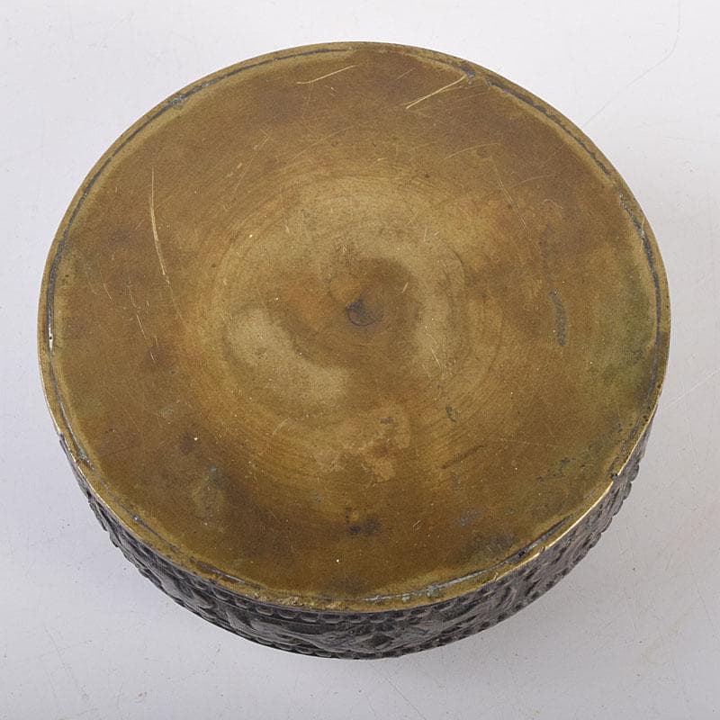 中国　書道具　古銅　花文　水滴　N　6931