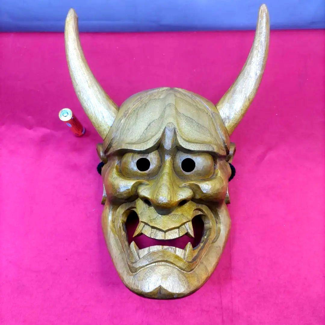 般若　お面　木製　鬼面　魔除け　縁起物　能面　神楽面　③