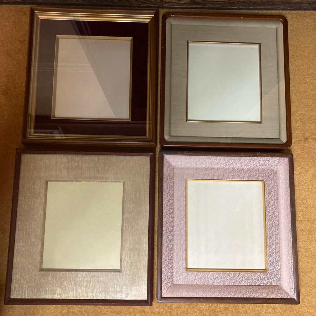 高級色紙額縁4枚　厚み有　色良し　2枚の額縁に目立つ傷有　11〜13番の写真参照