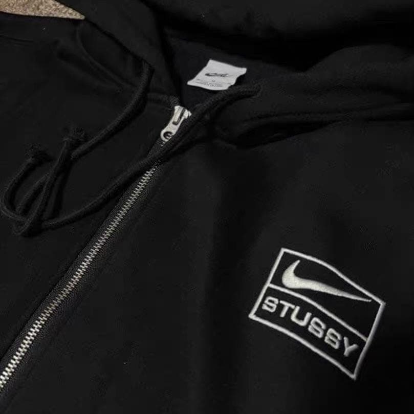 Stussy × Nike フルジップ パーカー ブラック