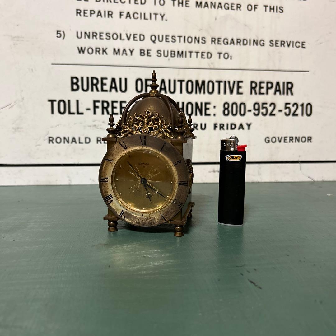 ヴィンテージ Swiza スウィザ 置時計 手巻き ゴールド スイス製 真鍮