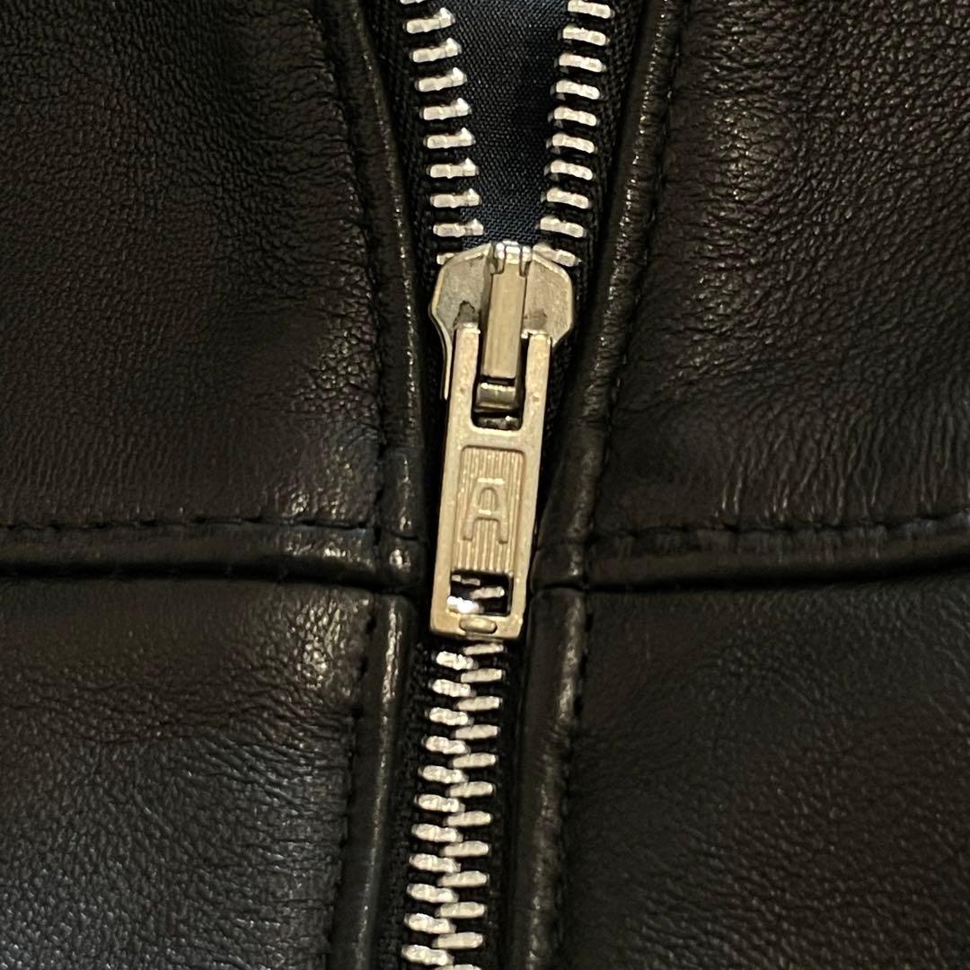 666 LEATHER WEAR レザージャケット ライダース 羊革 黒 英国製