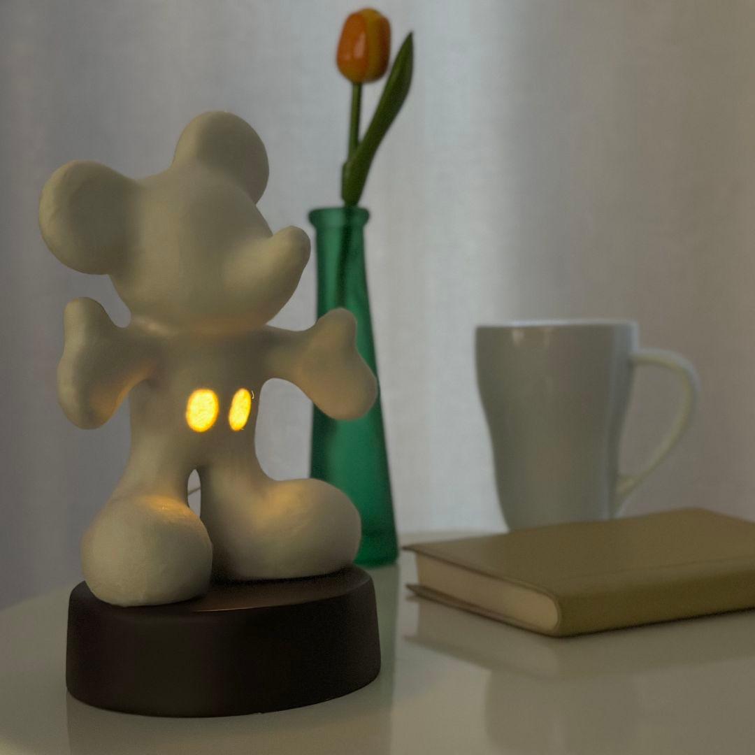 ミッキーマウス 和紙 光るオブジェ「WA-Qu（和空）」× Disney