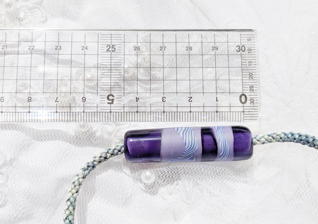 吉田正子トンボ玉（貳拾肆）　「江戸組み紐」ネックレス　ガラス玉に込めた日本画